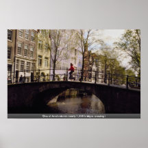 One of Amsterdam's nearly 1,300 bridges crossing i Print
