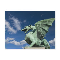 One of the four bronze dragons on the Dragon Post Card