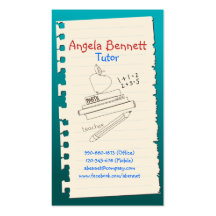 One Page Doodle Tutor Turquoise Business Card