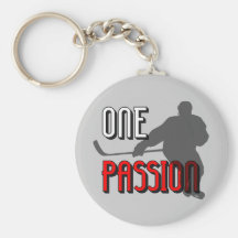 One passion hockey keychain