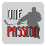 one passion hockey square sticker