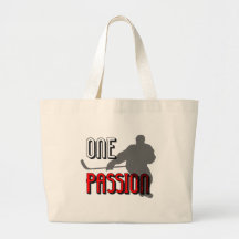 One passion hockey tote bag