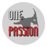 one passion snowboarding round stickers