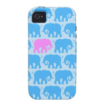 One Pink Elephant in a Herd of Blue iPhone 4 Case