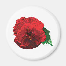 One Red Poppy Fridge Magnet