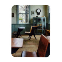 One Room Schoolhouse With Clock Vinyl Magnets