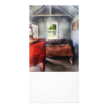 One Room Schoolhouse with Hurricane Lamp Custom Photo Card