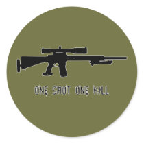 One Shot One Kill Round Stickers