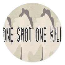 One Shot One Kill Round Stickers