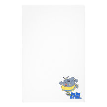 one step at a time funny dieting hippo personalized stationery