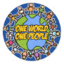 one world one people round stickers