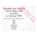 ONE year old Baby Birthday Party Invitations invitations