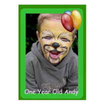 One Year Old Birthday Photo Cards