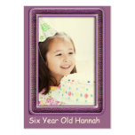 One Year Old  Girls Birthday Photo Cards Business Cards