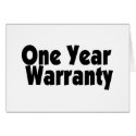 One Year Warranty cards
