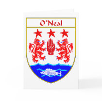 O'Neal Coat of Arms/Family Crest Greeting Cards