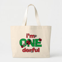 ONEderful Ladybug 1st Birthday Canvas Bag