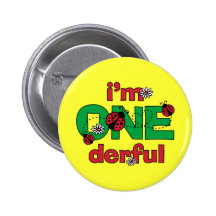 ONEderful Ladybug 1st Birthday Pinback Button