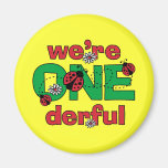 ONEderful Ladybug Twins 1st Birthday Refrigerator Magnets