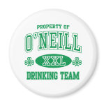 O'Neil Irish Drinking Team magnets
