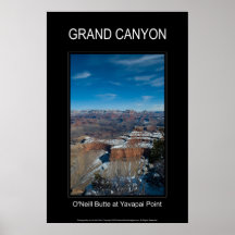 O'Neill Butte at Yavapai Point 2895 Black Poster