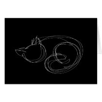 Oneliner Cat Black Folding Card cards