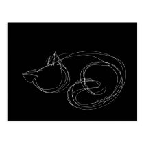 Oneliner Cat Black Postcard postcards