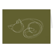 Oneliner Cat Olive Folding Card cards