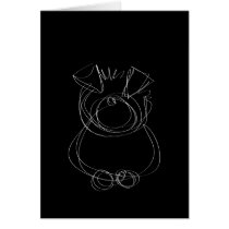 Oneliner Dog Black Folding Card cards