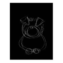 Oneliner Dog Black Postcard postcards