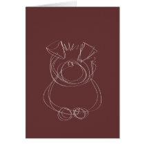Oneliner Dog Brown Folding Card cards