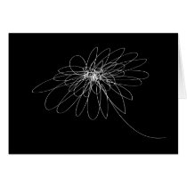 Oneliner Flower Black Folding Card cards