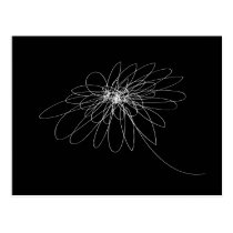 Oneliner Flower Black Postcard postcards