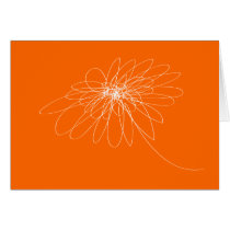 Oneliner Flower Orange Folding Card cards