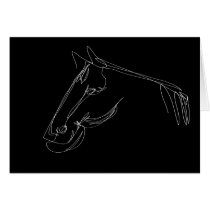 Oneliner Horse Black Folding Card cards