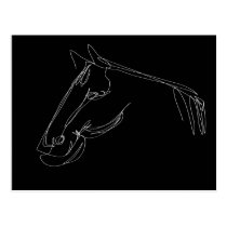 Oneliner Horse Black Postcard postcards