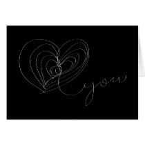 Oneliner Loveyou Black Folding Card cards