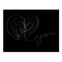 Oneliner Loveyou Black Postcard postcards