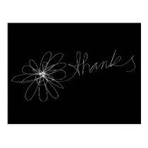 Oneliner Thanks Black Postcard postcards