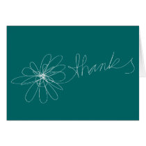 Oneliner Thanks Teal Folding Card cards