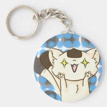 Onigiri Cat Asssault! Keychain (Double Polka)
