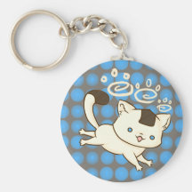 Onigiri Cat Frolic Keychain (Brown)