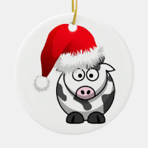 Online Farming Christmas Cow Ornament