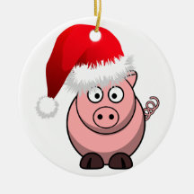 Online Farming Christmas Pig Christmas Ornament