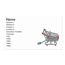 Online Shopping Cart Cable Business Card Template