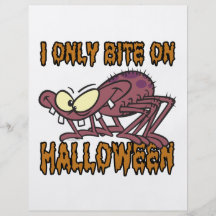 only bite on halloween silly spider cartoon custom flyer