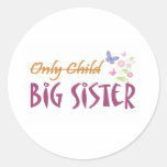 only child sister round sticker