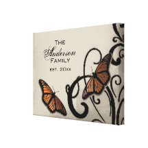 Onyx Butterfly Swirl Family Wrapped Canvas Canvas Prints