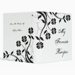 Onyx Floral Swirl Recipe Book 3 Ring Binders