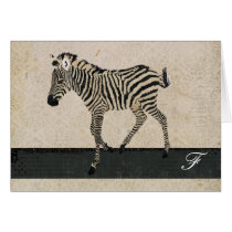 Onyx & Ivory Zebra Monogram Notecard cards